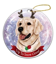 Holiday Pet Gifts Golden Retriever White Dog Porcelain Christmas Ornament
