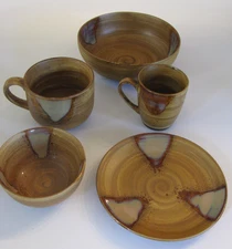 Sango Splash 4951 Stoneware drip glaze Blue Brown Modern dinnerware your choice