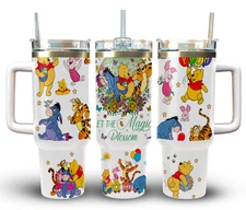 Handmade 40oz Stainless Steel Tumbler-Winne the Pooh-Magic-Friends-Gift