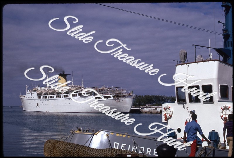 Flavia Cruise Ship Liner Nassau Bahamas 35mm Slide 1970s Kodachrome