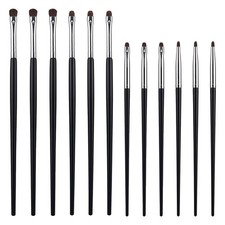 8Pcs Eye Makeup Brush Sets Mini Smudge for Eyeliner Eyeshadow Black