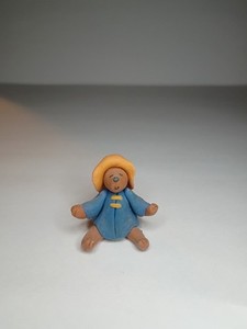 Handmade Clay Vintage Miniature Paddington Bear Dollhouse Or Diorama Display