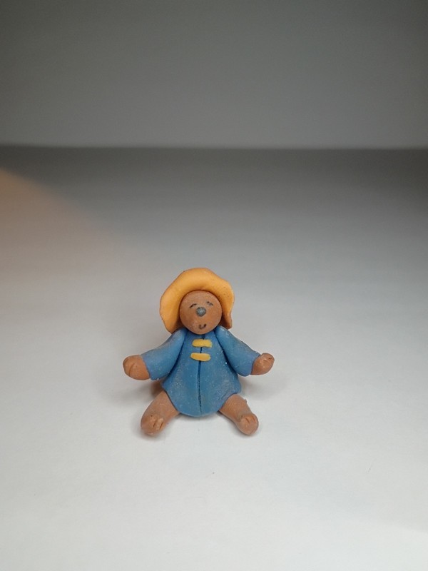 Handmade Clay Vintage Miniature Paddington Bear Dollhouse Or Diorama Display