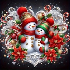 Christmas Diamond Art Kits for Adults, Snowman Diamond Painting Kits, Easy Gem