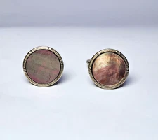 HICKOK 1950711 Patent Design MOP & Silver Tone Metal Cuff Links