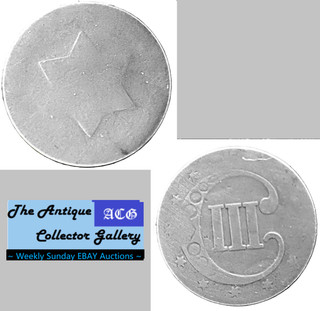 1852 US Phila Mint Silver Type 1 Trime🪙No Outlines to Star🪙3 Cents🪙A