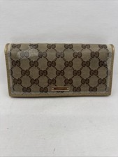 Gucci GG Supreme Coated Canvas Long Flap Wallet Leather
