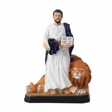 Figur des heiligen Markus handbemalt Statue des Evangelisten Markus mit