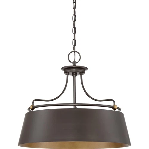 Quoizel FV2824 Bronze Fairview 4-Light 24"W Drum Chandelier With A Metal Shade - Picture 5 of 5