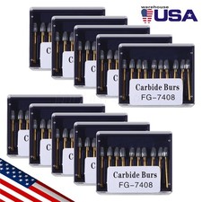 10-100pcs Dental Tungsten Carbide Bur Trimming  Finishing Egg Football Bur FG