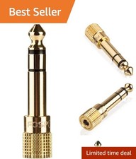Stereo Audio Adapter 6.35mm to 3.5mm TRS Gold Plated Connects Devices