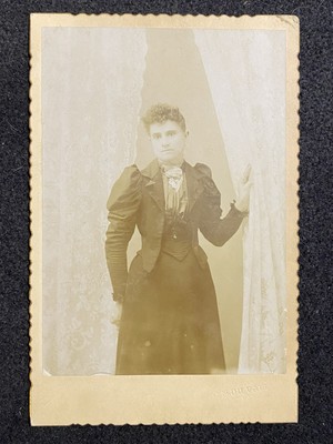 Goldendale Washington WA Woman In Studio Klickitat Co. Antique Cabinet Photo