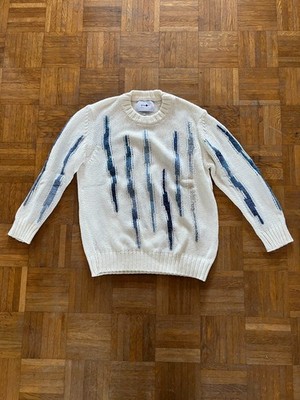 NN07 Blue White Men Designer Sweater Size M, Like New