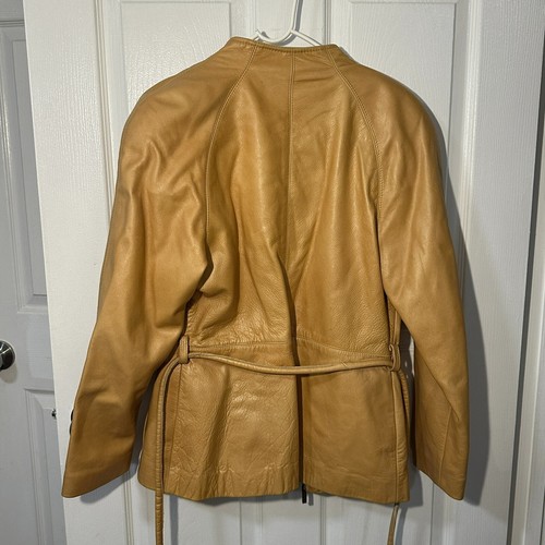 Moda Martani Women's Leather Jacket W/Belt Size L - Picture 4 of 4