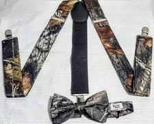 Suspenders and Bow Tie Combo - Camo 