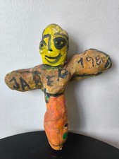 Jaber Sculpture crucifix Art Brut Outsider Piece rare 1980