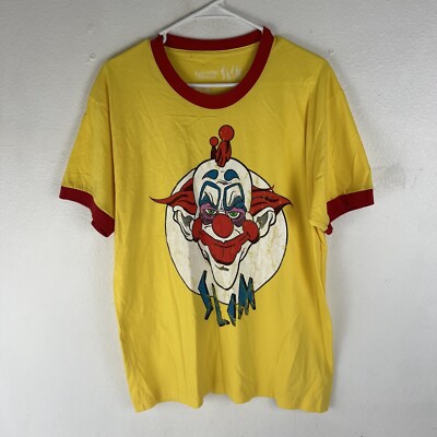 Retro Killer Klowns From Outer Space Slim Ringer T Shirt Size Large Yellow