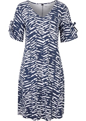 TRAUMHAFTES KLEID IN BLAU/WEIß MIT CUT OUTS IM SUPER DESIGN GR.36/38 NEU (2890)