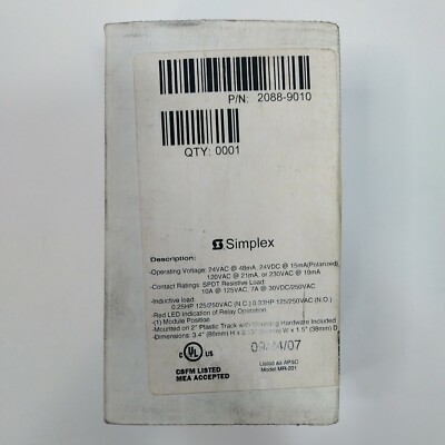 SIMPLEX 2088-9010 MR-100/200 Series