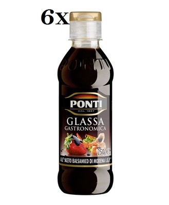 6x Ponti Aceto Balsamico di Modena Balsamico-Essig sauce Würzsaucen 250ml