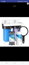 Pureplu 2-Stage Whole House Water Filter System Spin Down Sediment Filter 1" NPT