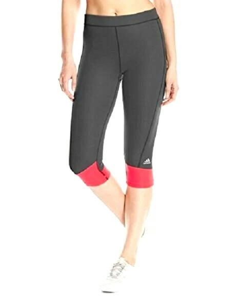 núcleo asignar Labe adidas TechFit Capri Leggings Dark Grey/Shock Red Size XS | eBay