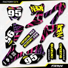 Retro Black Yellow Fierce Graphics Decal Kit fits Suzuki RMZ250 RMZ 250 10-18 