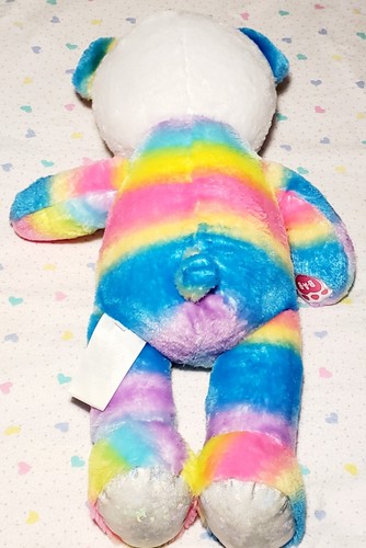 18" 2021 Build A Bear Rainbow Friends Panda Bear Plush BAB Hot 90s Neon Colors - Picture 9 of 15