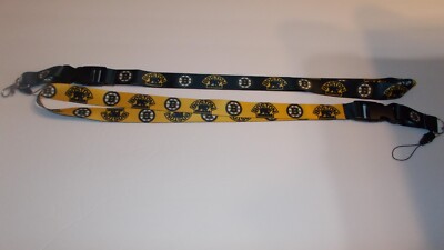 Two Boston Bruins Lanyards NHL Printed on Both Sides 25'' Free Shipping