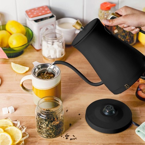 Beautiful 1-Liter Electric Gooseneck Kettle 1200W,Black Sesame by Drew Barrymore - Picture 7 of 10