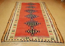 c1930s ANTIQUE HIGHLY DETAILED CAUCASIAN KILIM 5.9x12.1 HIGH KPSI_VEGETABLE DYE