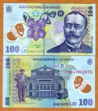 Romania, 100 Lei, 2018 (2018), POLYMER, P-121i, UNC Poet Luca Caragiale