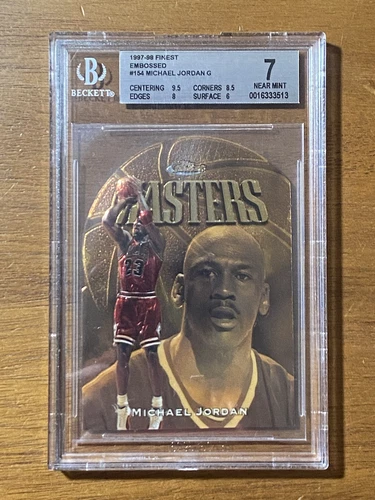 1997-98 TOPPS FINEST EMBOSSED MICHAEL JORDAN #154 DIE-CUT BGS 7 MASTERS