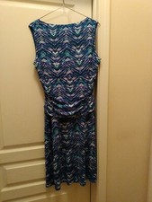 Nine West Dress Size 8 Blue Colorful Knit