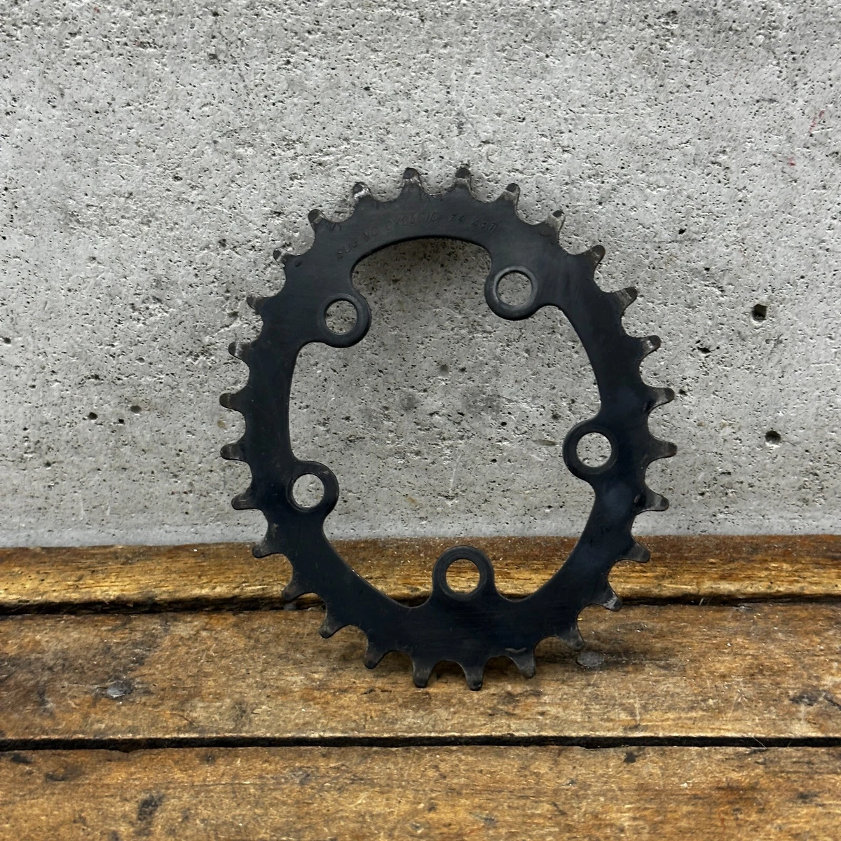 Vintage Sugino Cycloid Chainring 28 Tooth 74 BCD 28t Black Steel