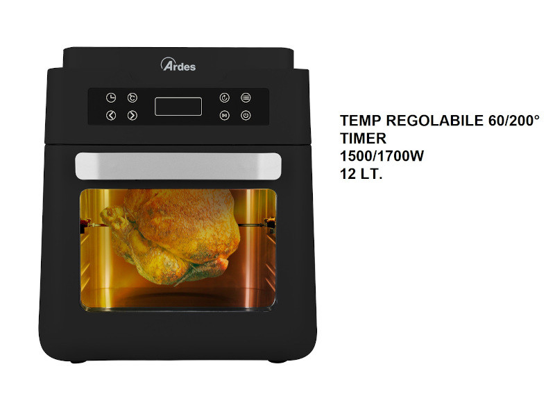 Ardes FRIGGISANA XXL 12L Friggitrice ad Aria/Forno Multifunzione - Nero