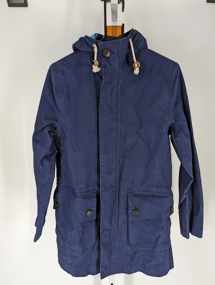 Jack Spade New YorkBonded Seam Rain Resistant Trench Hood Jacket Blue Wax Cotton - Image 3 of 4