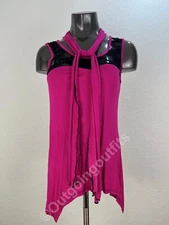 NEW Liberty Wear Women's Sleeveless Lace Scarf Sheer Top Size M