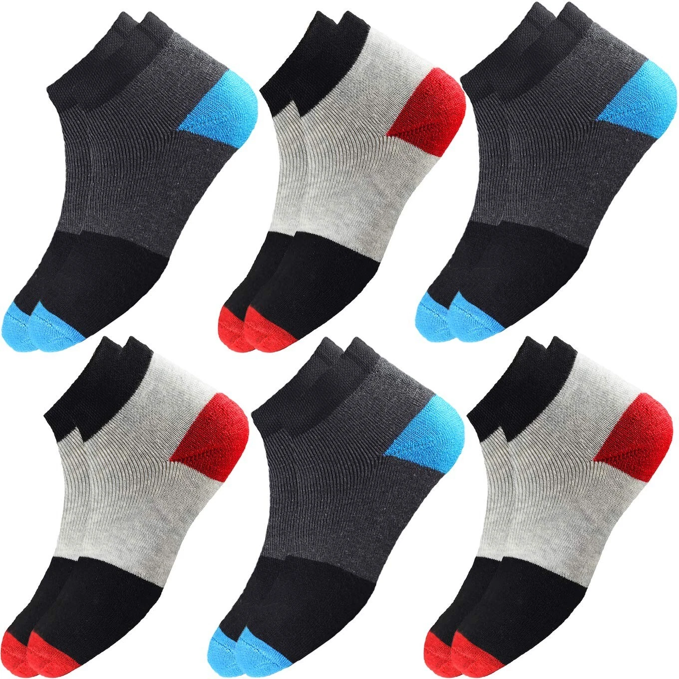 Unisex Ankle Length Cotton Socks (Pack Of 6 Pair)