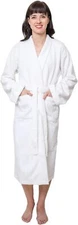Women's Bathrobe Long Terry Cloth Robe with Belt Lightweight & Cozy 100% Cotton