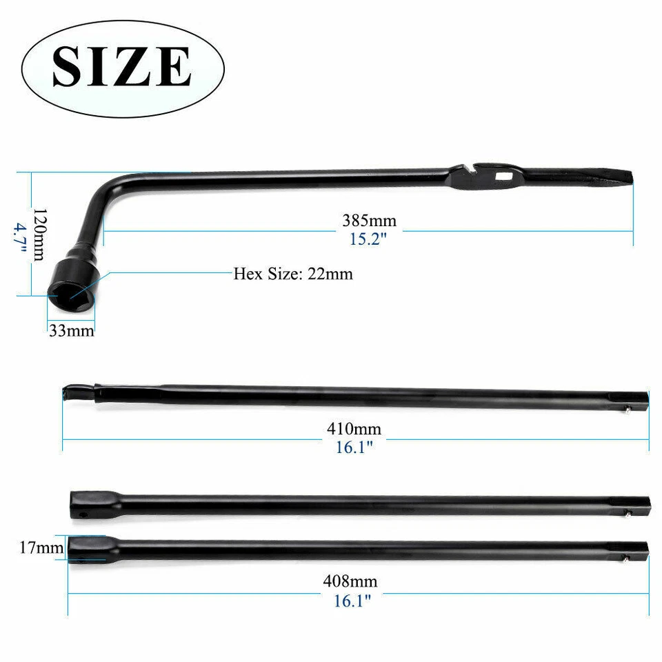 Spare Tire Wrench Jack Tool For Chevy Silverado 1500 2500 GMC 2 Ton Scissor Jack - Image 4 of 4