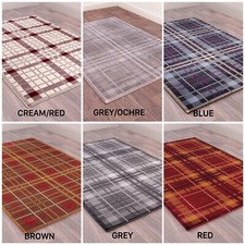 Image of Traditional Scottish Tartan Rug Check Highland Runner Living Room Bedroom Carpet