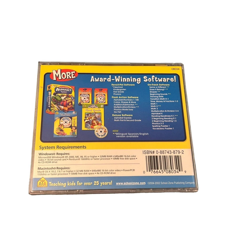 School Zone Transition Math K-1 CD-ROM windows 95/98 Vintage - Image 2 of 3