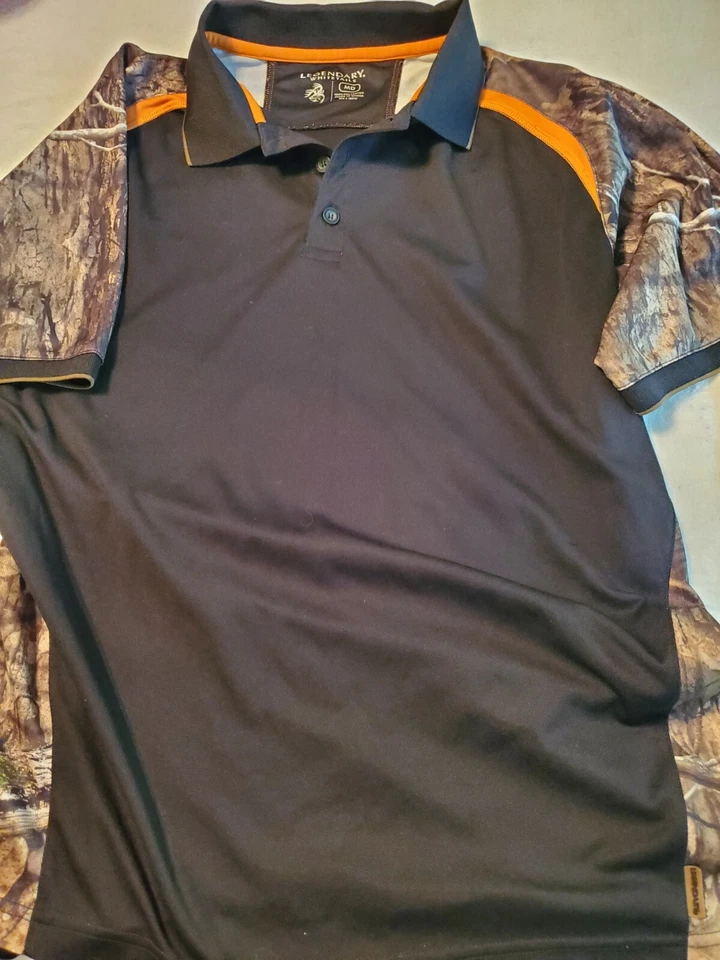 Polo Legendary Whitetails Pro Hunter Performance para hombre mediano negro - marrón roble musgo Foto 3 de 4