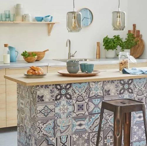 Waterproof wallpaper for kitchen outlet