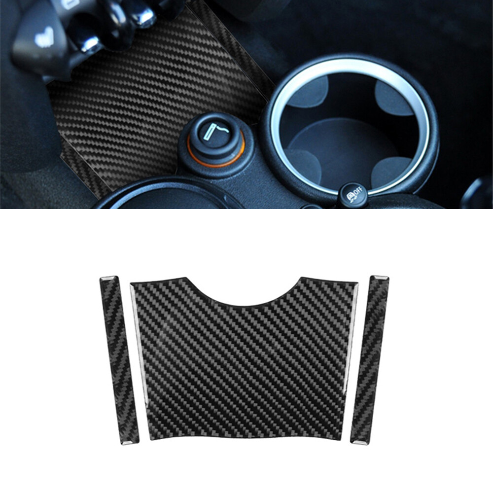 3Pcs For Mini Cooper R55 R56 R57 07-10 Carbon Fiber Center Console ...