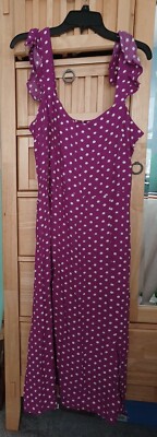 Loft Womens Dotted Ruffle Strap Midi Dress Size 12 NWT