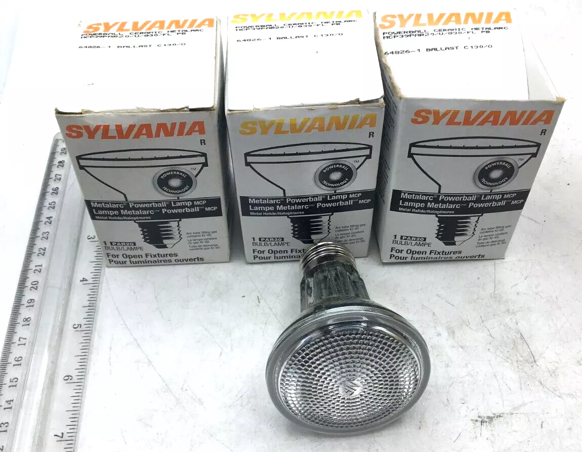 Sylvania Lot of 3 Metalarc Powerball Lamp For Open Fixtures 64826 1 NIB
