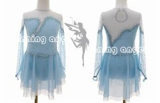 Ice Skating Adult Figure skating Dress Gymnastics Costume blue