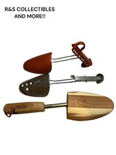 3 VINTAGE SHOE STRETCHERS SHOES FORMS, WOOD, PLASTIC  METAL